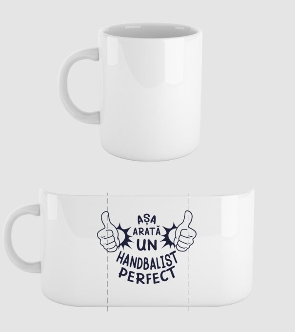 Așa arată un HANDBALIST perfect model alb pe tricou