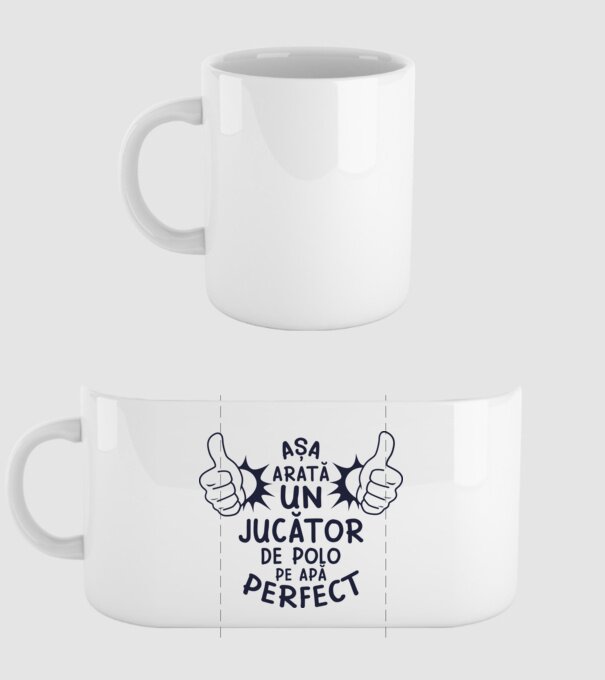 arată un JUCĂTOR DE POLO PE APĂ perfect model alb pe tricou