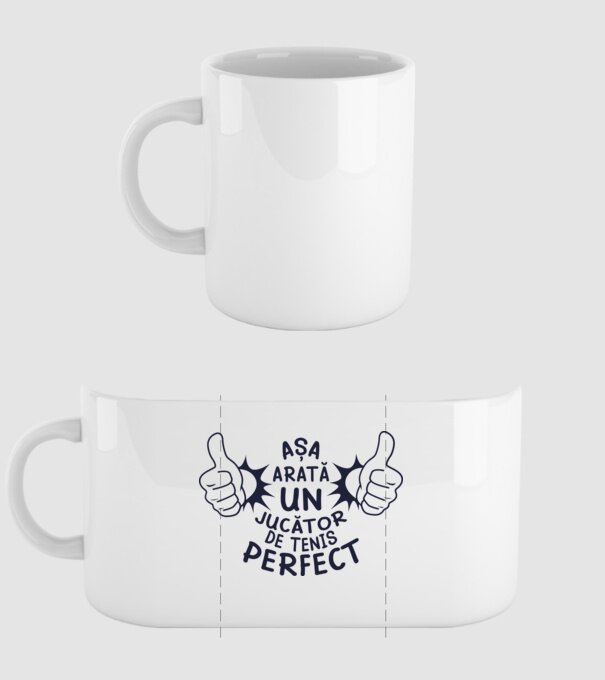 Așa arată un JUCĂTOR DE TENIS perfect model alb pe tricou