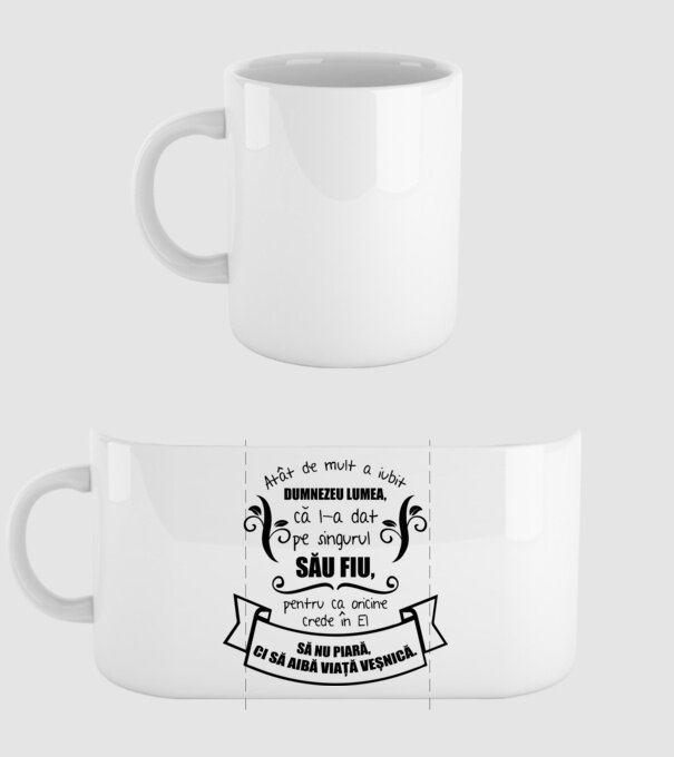 Atât de mult a iubit Dumnezeu lumea model alb pe tricou