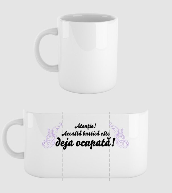 Atenție! Această burtică este deja ocupată! model alb pe tricou
