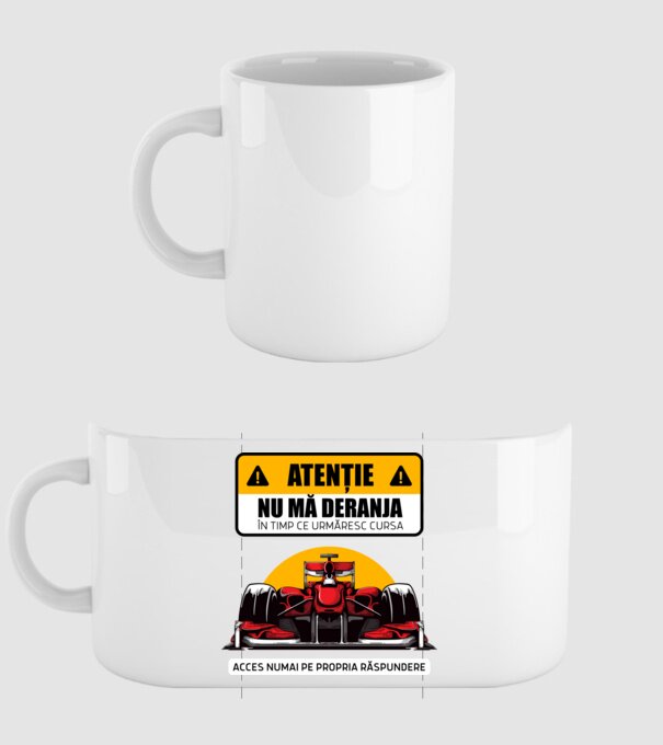 Atenție model alb pe tricou