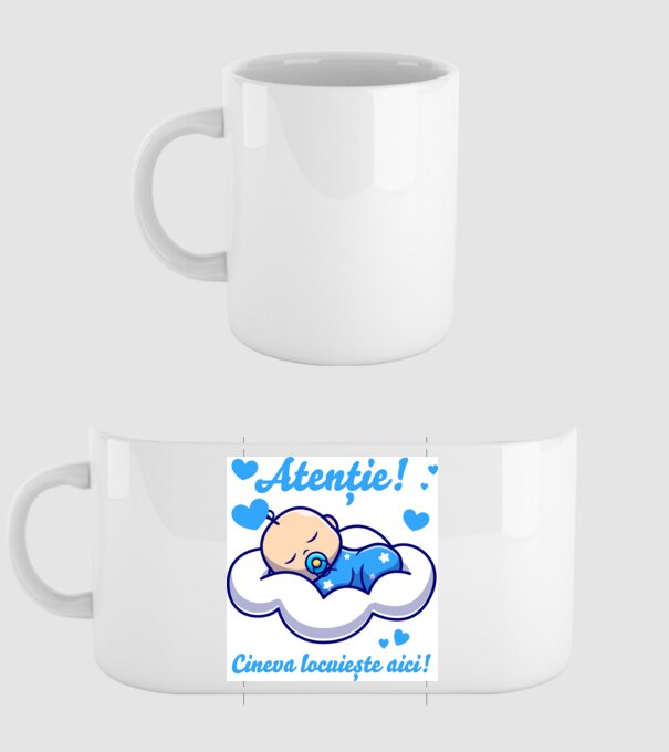 Atenție! Cineva locuiește aici! model alb pe tricou