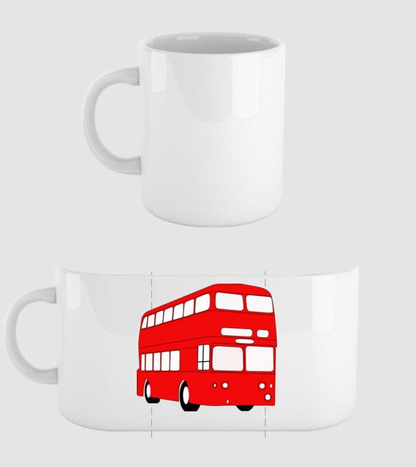 Autobuze model alb pe tricou