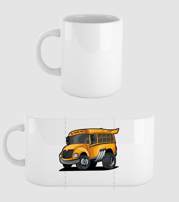 Autobuze model alb pe tricou