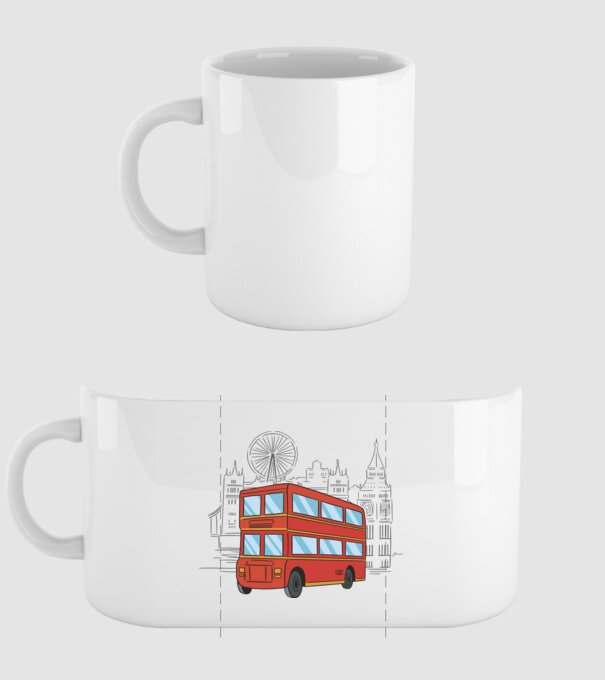 Autobuze model alb pe tricou