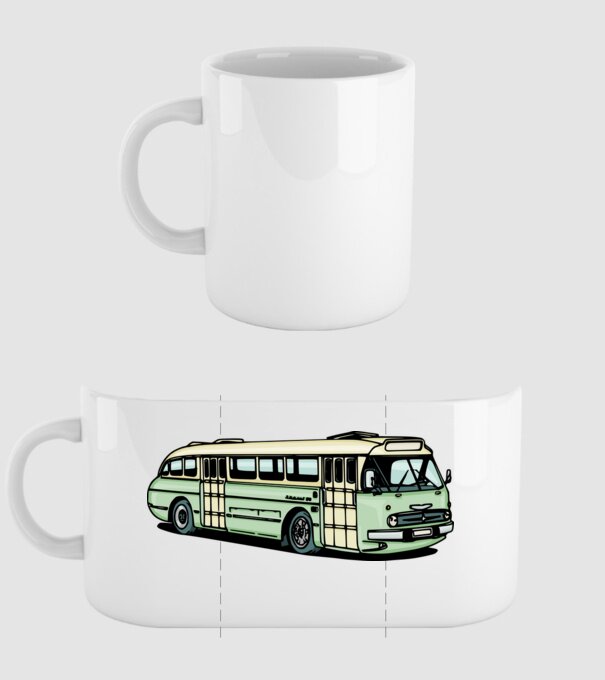Autobuze model alb pe tricou
