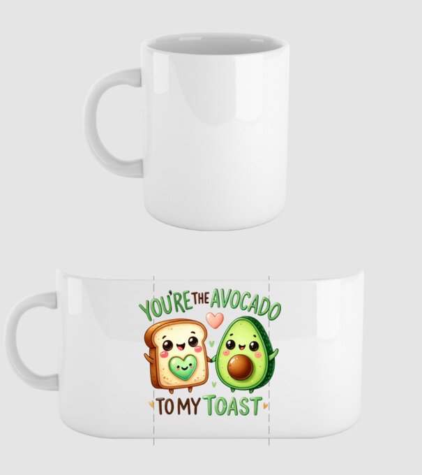 Avocado to my Toast model alb pe tricou