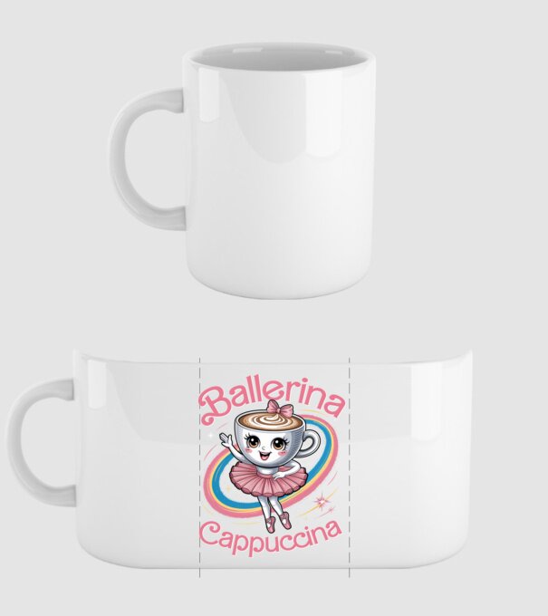 Ballerina Cappuccina model alb pe tricou