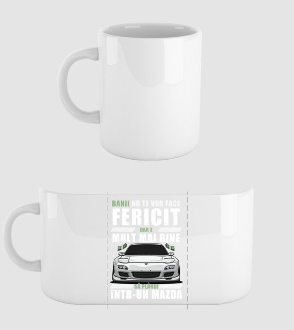 banii nu te vor face fericit, dar e mult mai bine să plângi într-un Mazda model alb pe tricou