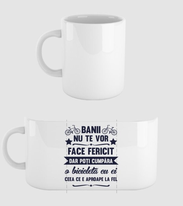 Banii nu te vor face fericit, dar poți cumpăra o bicicletă cu ei, ceea ce e aproape la fel model alb pe tricou