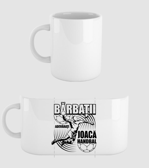 Bărbații adevărați joacă handbal model alb pe tricou