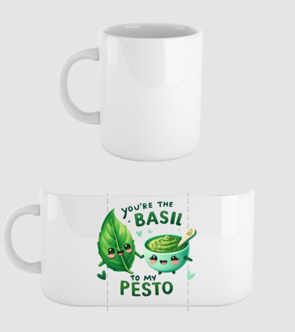 Basil to my Pesto model alb pe tricou