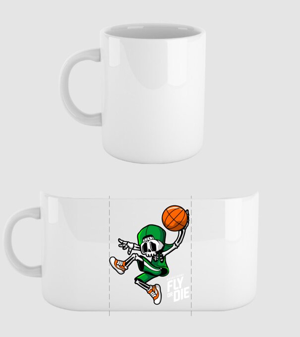 Basketbone model alb pe tricou