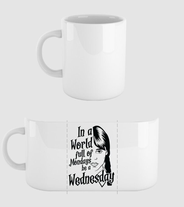 Be a Wednesday model alb pe tricou