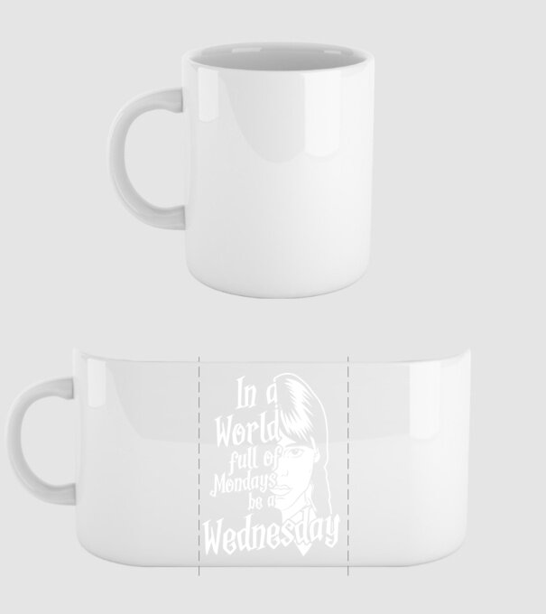 Be a Wednesday model alb pe tricou