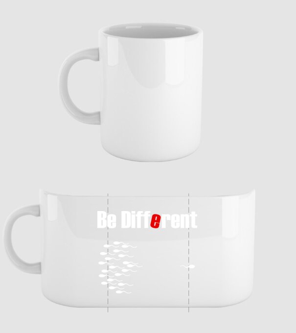 Be Different model alb pe tricou