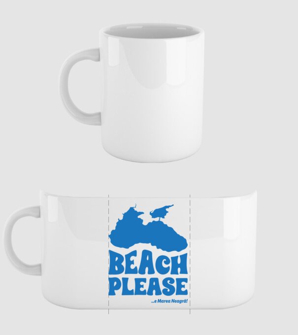 Beach please, e Marea Neagră! model alb pe tricou