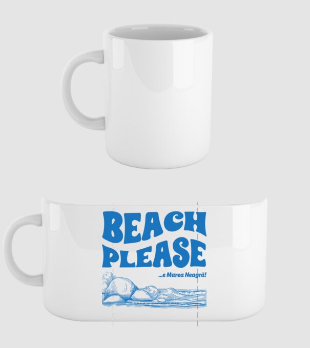 Beach please, e Marea Neagră! model alb pe tricou