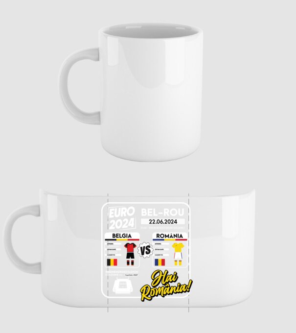 BEL-ROM euro 2024 calendar  model alb pe tricou
