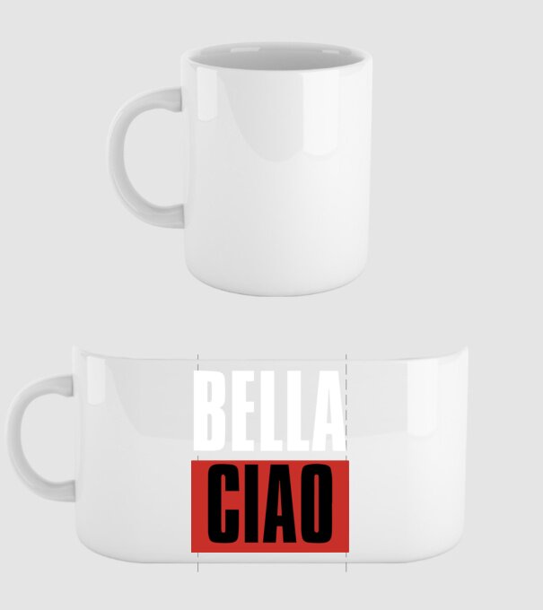 bella ciao model alb pe tricou