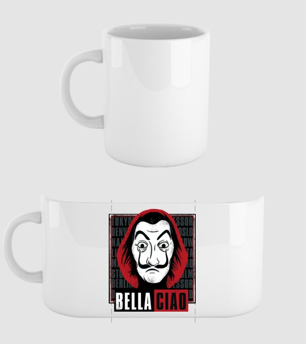 bella ciao dali model alb pe tricou