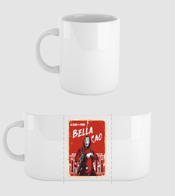 bella ciao poster retro model alb pe tricou