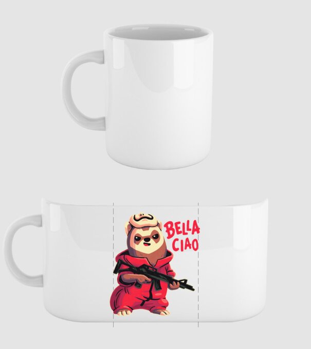 bella ciao rebel model alb pe tricou