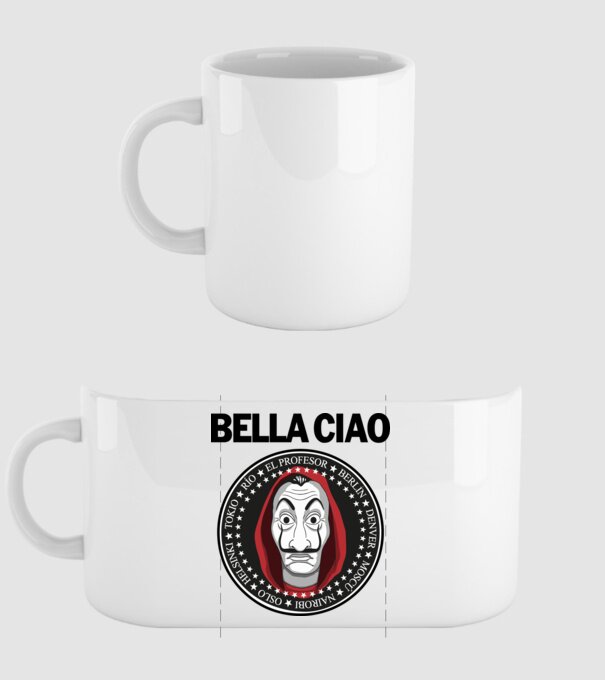 bella ciao stroke model alb pe tricou