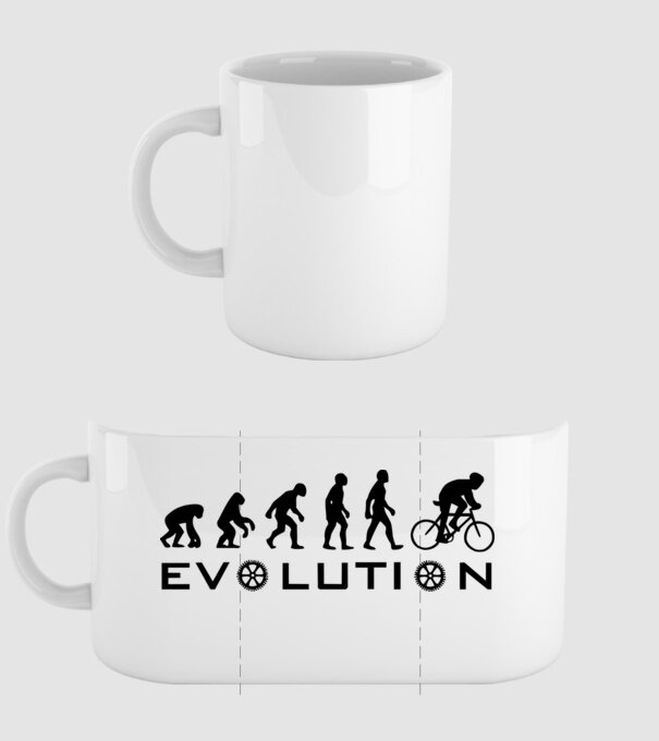 Bike evolution model alb pe tricou