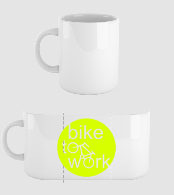 bike to work model alb pe tricou