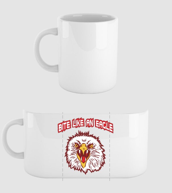 bite like an eagle cobra kai model alb pe tricou