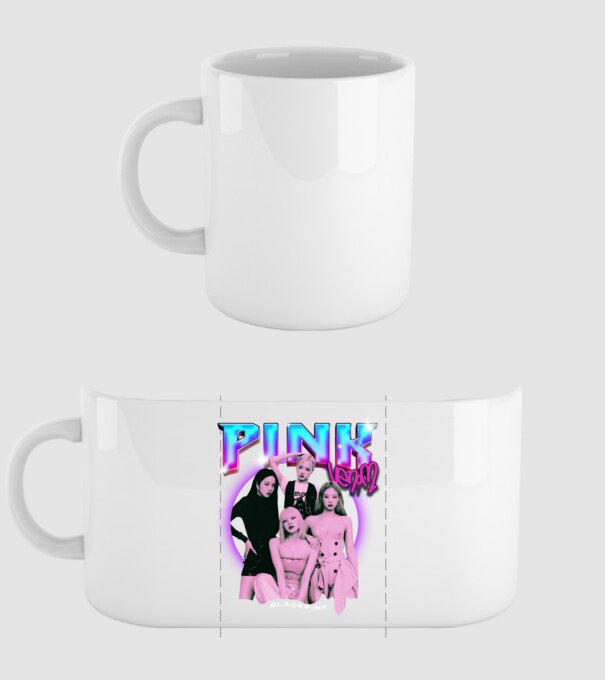 BLACKPINK pink venom model alb pe tricou
