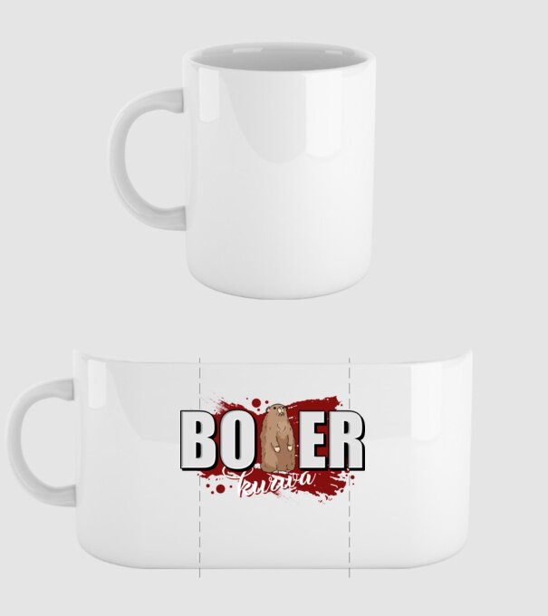 Bober Kurwa model alb pe tricou