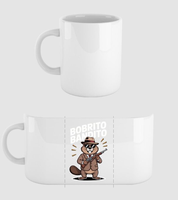 Bobrito Bandito model alb pe tricou