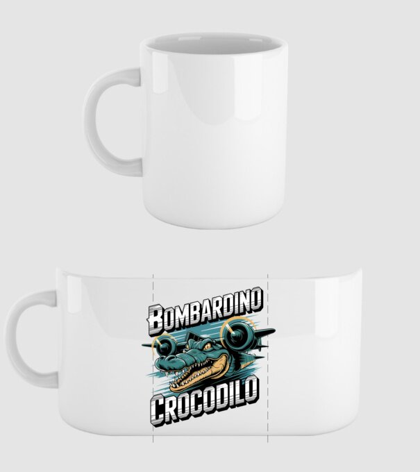 Bombardino Crocodilo 2 model alb pe tricou
