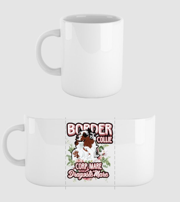 border collie - multă blană multă dragoste model alb pe tricou