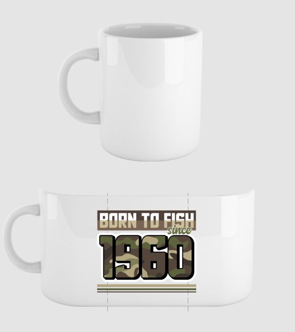 Born to fish since 1960 model alb pe tricou