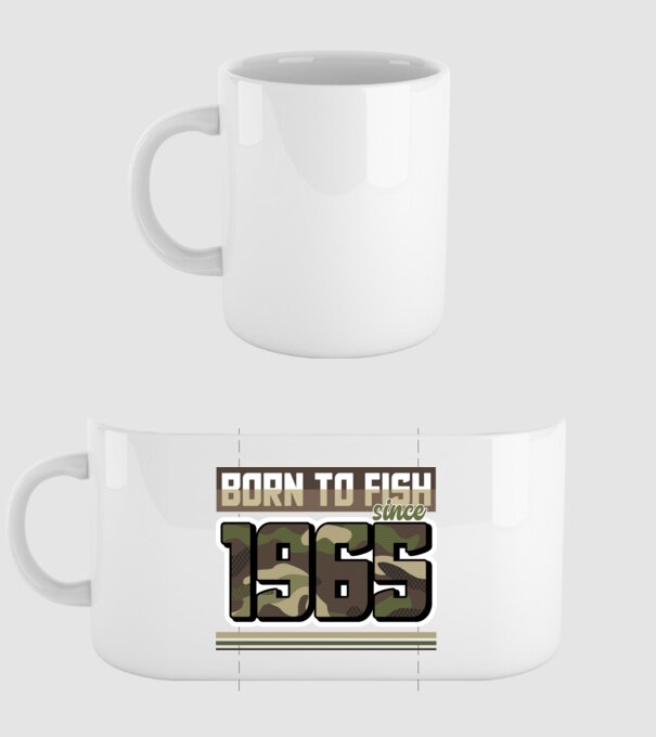 Born to fish since 1965 model alb pe tricou
