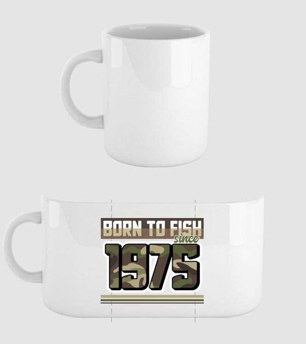 Born to fish since 1975 model alb pe tricou