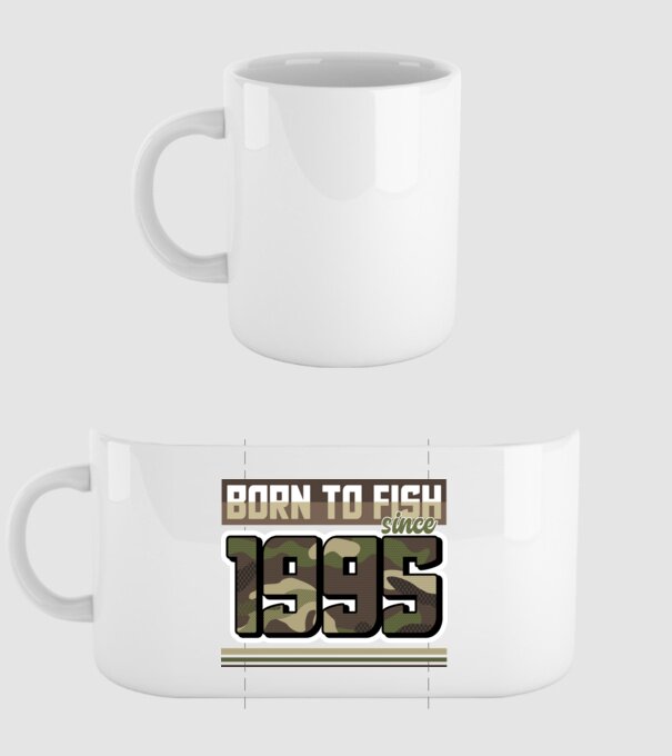 Born to fish since 1995 model alb pe tricou