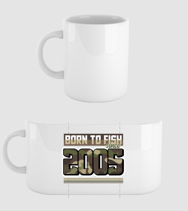 Born to fish since 2005 model alb pe tricou