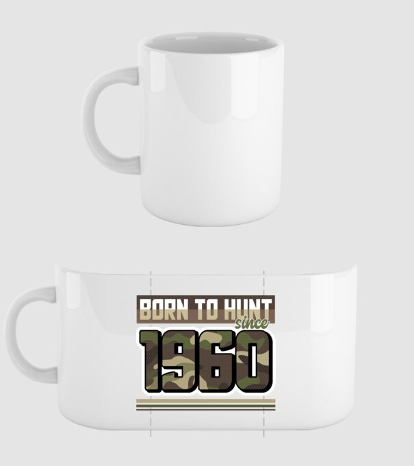 Born to hunt since 1960 model alb pe tricou