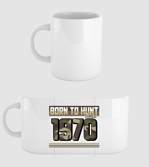 Born to hunt since 1970 model alb pe tricou