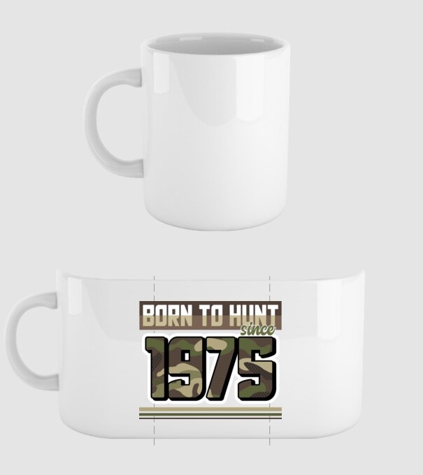 Born to hunt since 1975 model alb pe tricou