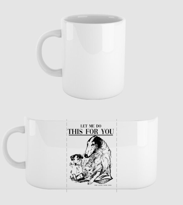 BORZOI Elagant model alb pe tricou