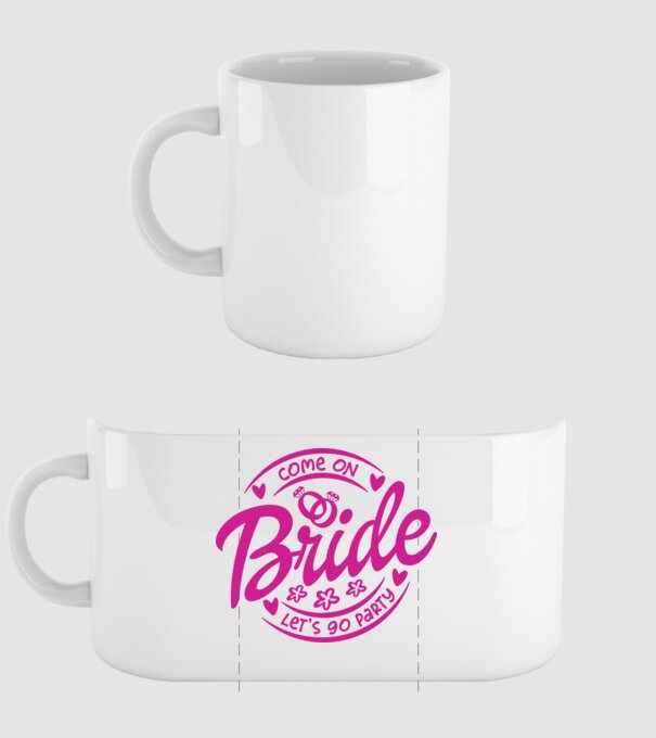 Bride Barbie lets go party model alb pe tricou