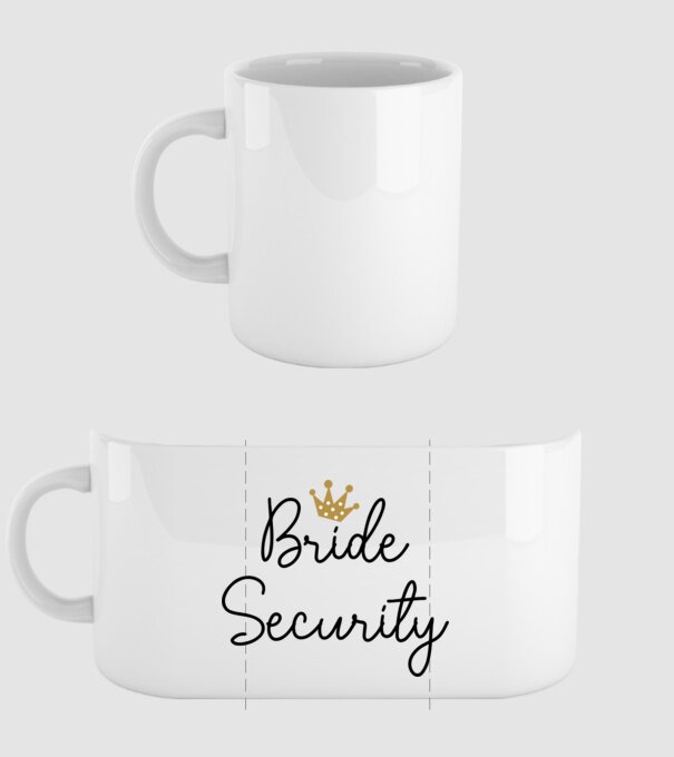 Bride Security model alb pe tricou
