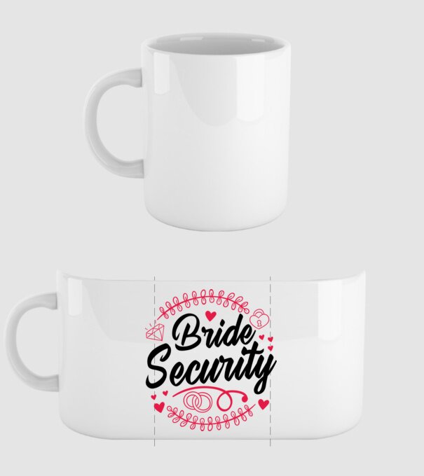 Bride Security model alb pe tricou