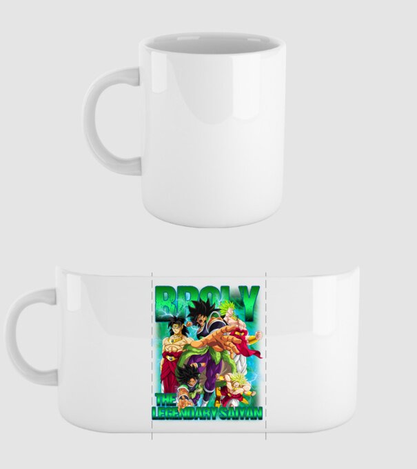 broly dragonball model alb pe tricou